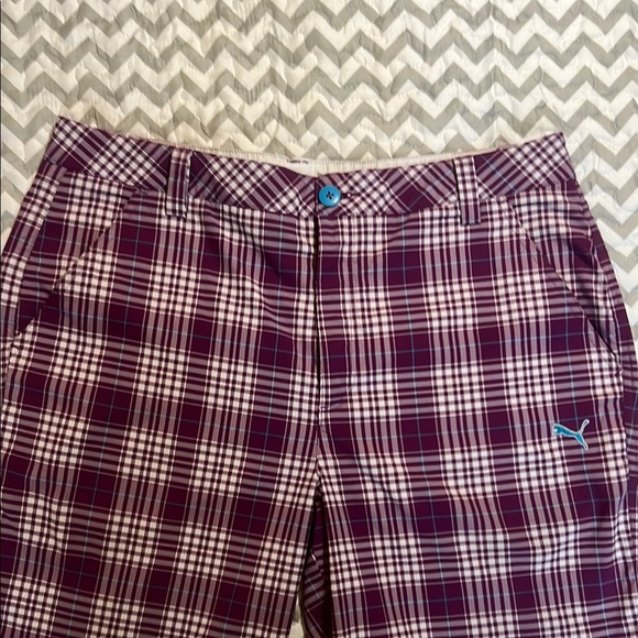 Puma Men's Purple Blue Plaid Golf Shorts sz 34 - Picture 3 of 11